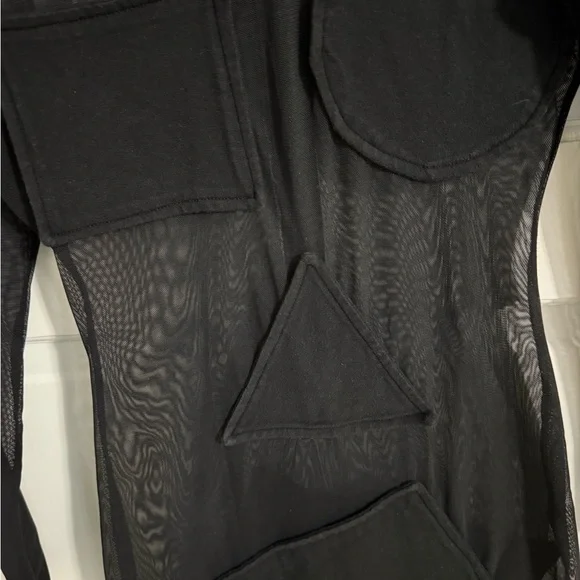 Vintage 80’s Club Kid Goth Black Mesh Sheer Dress Size 2-4 Excellent Condition